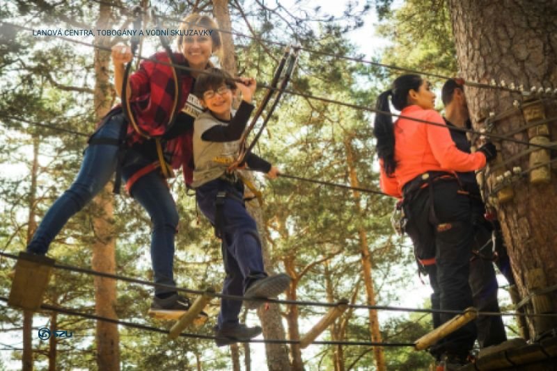 Lanová centra, tobogány a vodní skluzavky